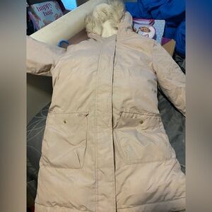 Old navy long coat with fur hood
